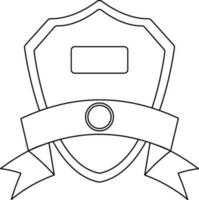 linea arte scudo distintivo con vuoto nastro. vettore