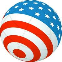 americano bandiera su globo. vettore