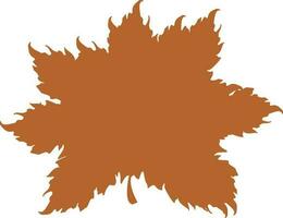 Marrone monocromatico icona di autunno foglia. vettore