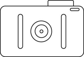 nero linea arte illustrazione di un' telecamera. vettore