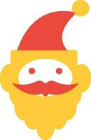 Santa Claus viso con baffi e cappello. vettore