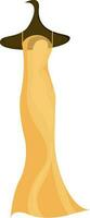 lungo giallo colore toga illustrazione su appendiabiti. vettore