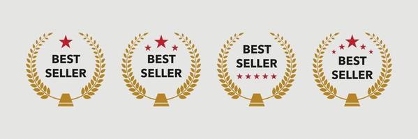 Best seller badge logo design oro icona vettore