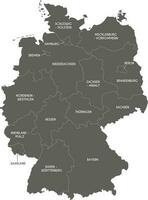 vettore carta geografica di Germania con federato stati o regioni e amministrativo divisioni. modificabile e chiaramente etichettato strati.