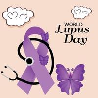 illustrazione vettoriale di uno sfondo per la giornata mondiale del lupus