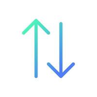 Due modo traffico frecce pixel Perfetto pendenza lineare ui icona. raggiungere destinazione. strada cartello. guida macchina. linea colore utente interfaccia simbolo. moderno stile pittogramma. vettore isolato schema illustrazione