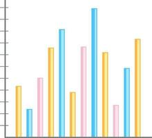 colorato statistico barre Infografica per attività commerciale. vettore