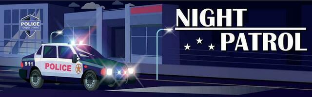 notte polizia pattuglia sfondo vettore