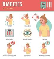 cartone animato diabete infografica vettore