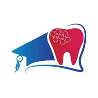 dente logo dentale cura con formazione scolastica berretto vettore illustrazione
