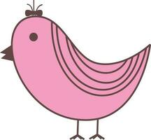 cartone animato carino vettore di rosa uccello.