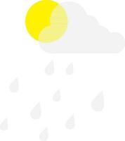 piatto Visualizza di piovoso stagione con sole icona. vettore