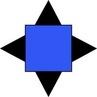 piatto stile nero e blu geometrico elemento. vettore