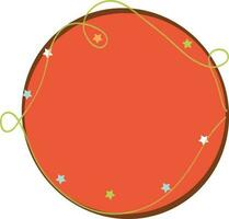 stelle decorato arancia cerchio telaio design. vettore
