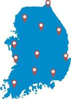 Sud cora la zona carta geografica con blu colore isola vettore illustrazione