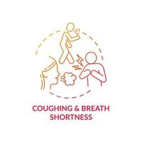 icona del concetto di tosse e mancanza di respiro vettore