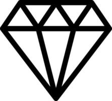 diamante icona nel nero magro linea arte. vettore