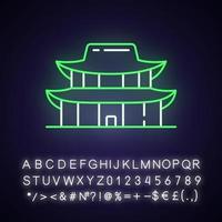 icona della luce al neon del palazzo di gyeongbok vettore