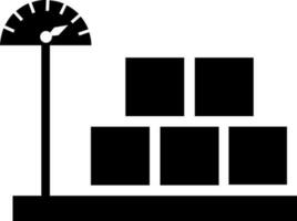 consegna scatole su pesatura scala icona. vettore