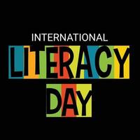 illustrazione vettoriale di uno sfondo per la giornata internazionale dell'alfabetizzazione