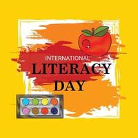 illustrazione vettoriale di uno sfondo per la giornata internazionale dell'alfabetizzazione