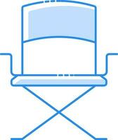 blu pieghevole sedia icona nel piatto stile. vettore