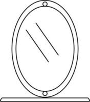 specchio icona con di legno telaio nel ictus per mobilia concetto. vettore