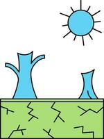 illustrazione di siccità icona nel piatto stile. vettore