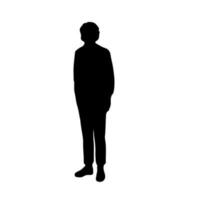 silhouette uomo in piedi vettore illustrazione