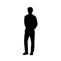 silhouette uomo in piedi vettore illustrazione