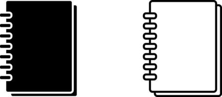 taccuino icona, cartello o simbolo nel glifo e linea stile. vettore illustrazione