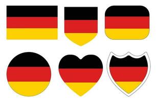 Tedesco bandiera impostare. bandiera di Germania nel design forma impostare. vettore