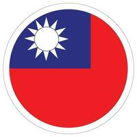 bandiera di Taiwan il giro. Taiwan bandiera nel cerchio vettore
