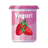 delizioso prodotto in pentola allo yogurt al gusto di fragola