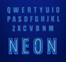 alfabeto vettoriale in stile neon