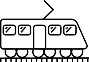 piatto illustrazione di treno nel nero e bianca colore. vettore