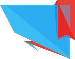 carta origami stile nastro nel rosso e blu colore. vettore