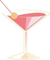 rosa cocktail nel bicchiere. vettore