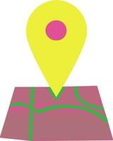 carta geografica pointer nel rosa e giallo colore. vettore
