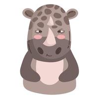 cartone animato animale rinoceronte vettore