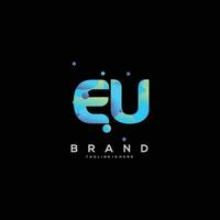 iniziale lettera Unione Europea logo design con colorato stile arte vettore