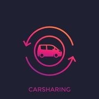 icona di vettore di car sharing o servizio di car pooling