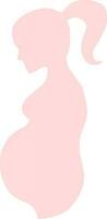 incinta donna simbolo icona nel rosa silhouette vettore illustrazione