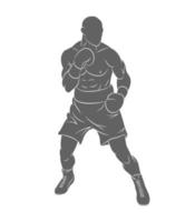 pugile uomo misto arti marziali combattente su sfondo bianco illustrazione vettoriale