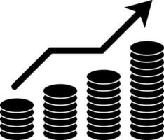 moneta con profitto freccia cartello. vettore