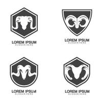 arieti testa di capra icona logo design illustrazione vettoriale