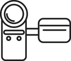 nero linea arte maneggevole telecamera nel piatto stile. vettore
