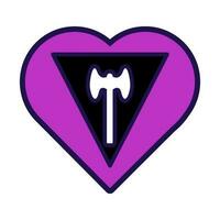 schema bandiera cuore labry lesbica orgoglio icona vettore