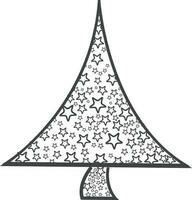 stelle decorato Natale albero icona. vettore