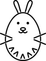 piatto illustrazione di coniglietto nel uovo forma. vettore